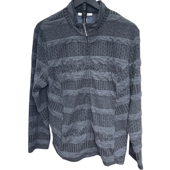 JM Collection Jackets & Blazers - M. Collection Zip Up Crinkle Fabric Dk. Charcoal Women’s Sz L Jacket